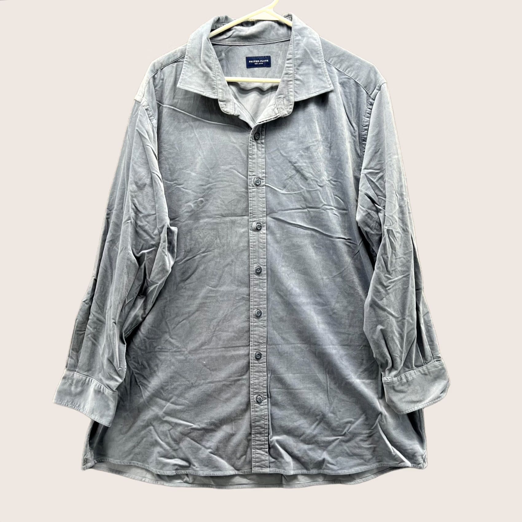 Proper Cloth Proper Cloth Shirt Men 2XL Adult Blue Casual Button-Down Cotton XXL Regular Long Sleeve Size US XXL / EU 58 / 5 - 1 Thumbnail