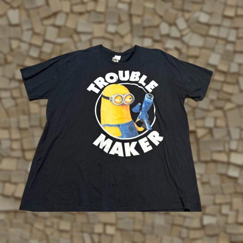 Vintage Despicable Me Shirt Men's XL Black White Yellow Blue Minions Trouble Maker Size US XL / EU 56 / 4 - 1 Thumbnail