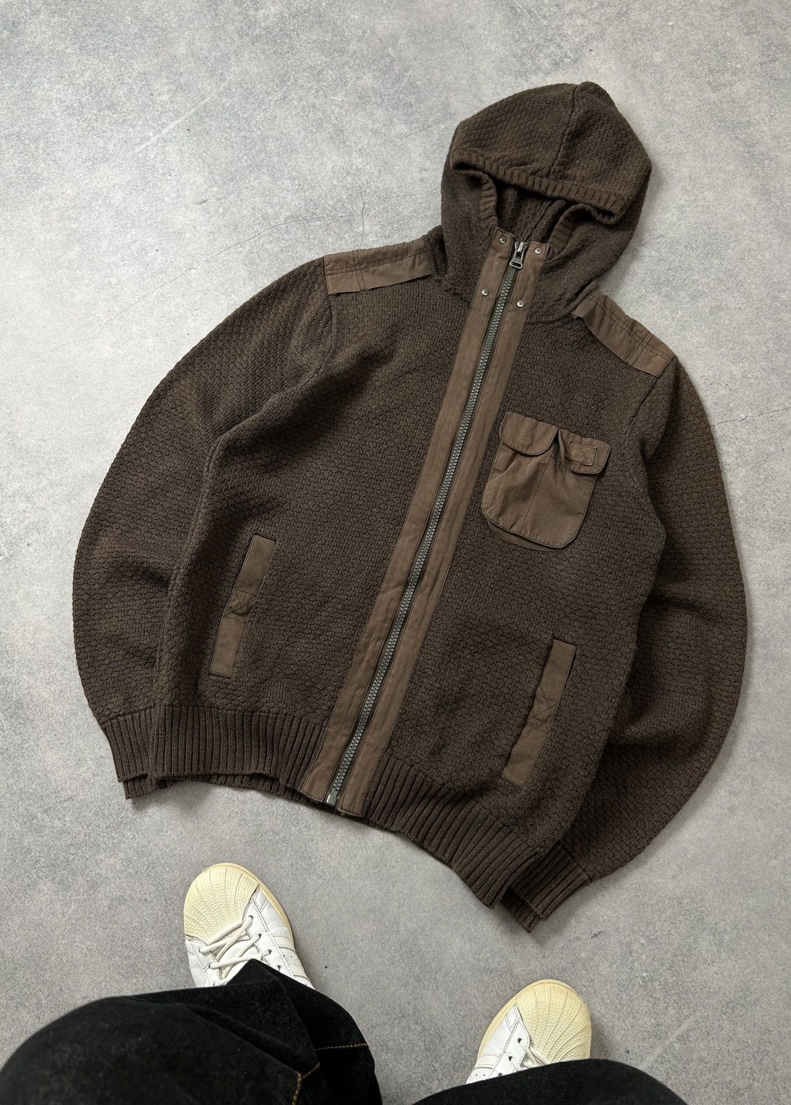 Bench Bench multi pocket knit brown zip-hoodies mens Size US M / EU 48-50 / 2 - 1 Thumbnail