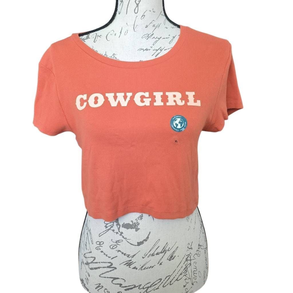 Aeropostale Aeropostale Women's Size XL Orange Ribbed Cowgirl Soft Cropp Size XL / US 12-14 / IT 48-50 - 1 Thumbnail