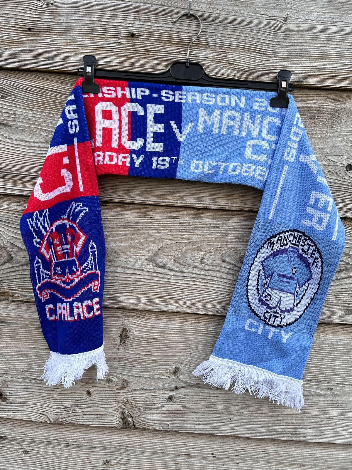 Vintage Manchester City vs Crystal Palace 2019 Premiership Scarf Size ONE SIZE - 1 Thumbnail