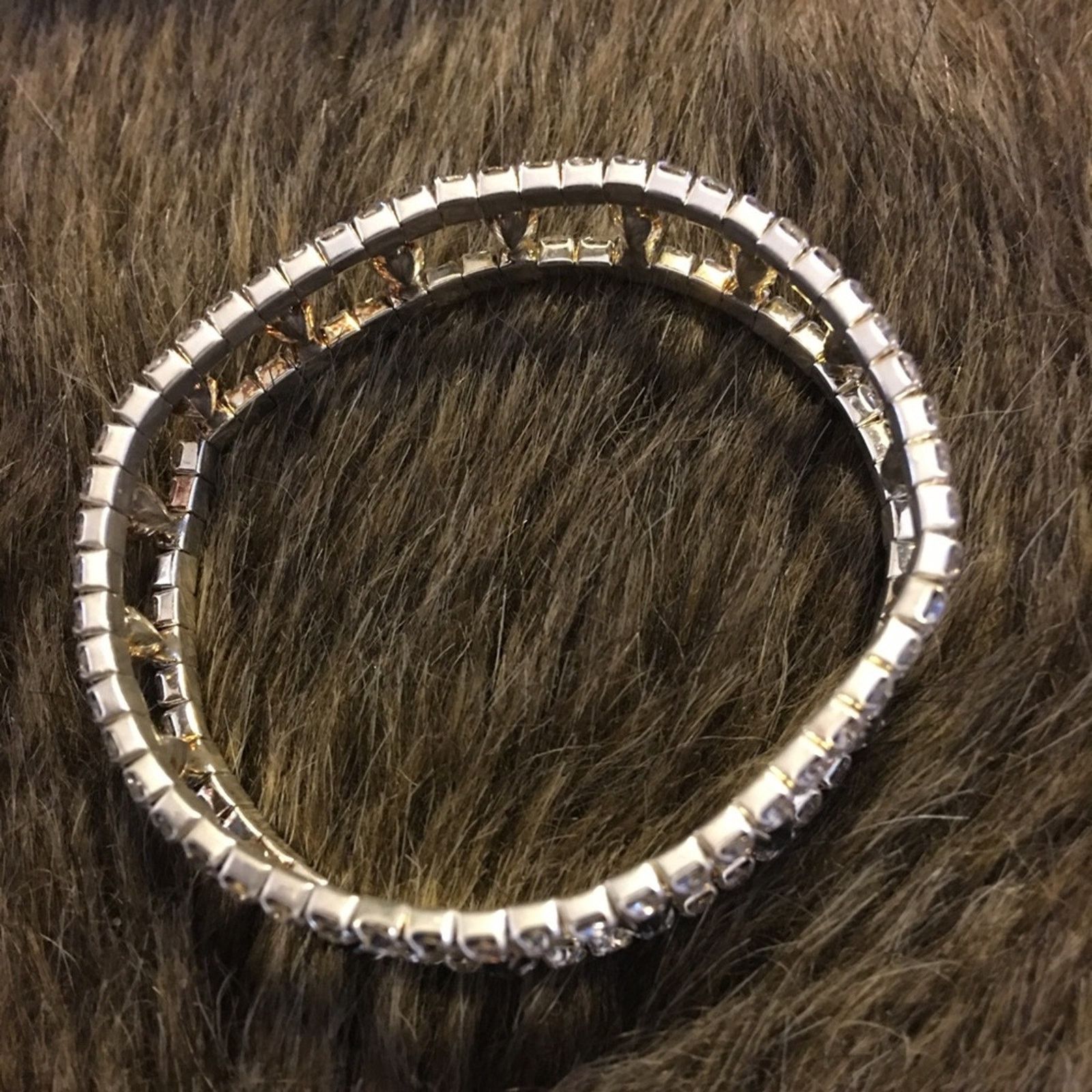 Jewelry Gray marquis clear rhinestone stretch bracelet Size ONE SIZE - 7 Thumbnail