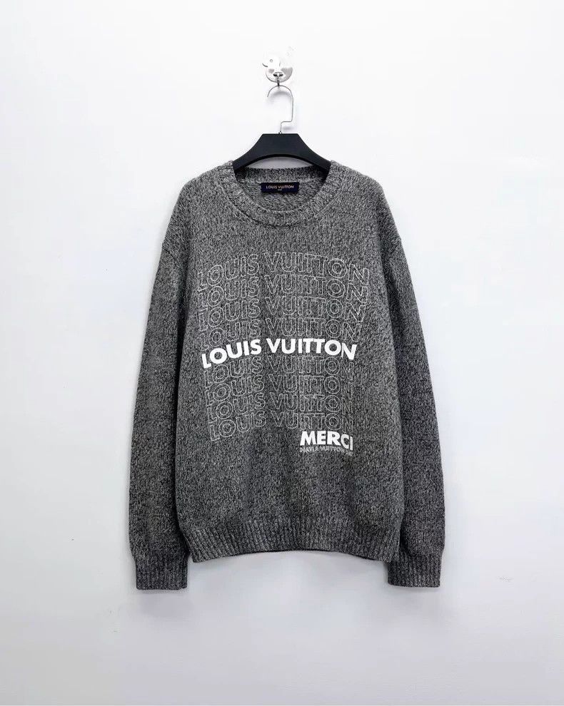 Louis Vuitton Louis Vuitton Grey bullet-screen monogrammed logo cashmere Size US XXL / EU 58 / 5 - 1 Thumbnail