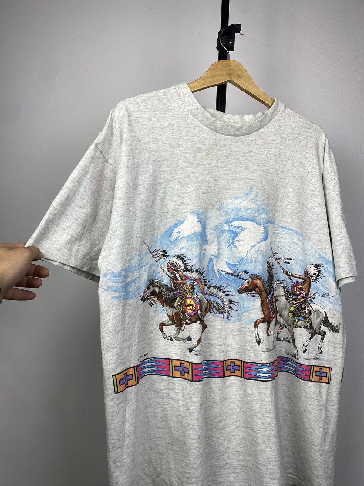 Habitat × Native × Vintage Vintage 1994 Double side USA Native aztec indian 90s Size US XL / EU 56 / 4 - 10 Thumbnail