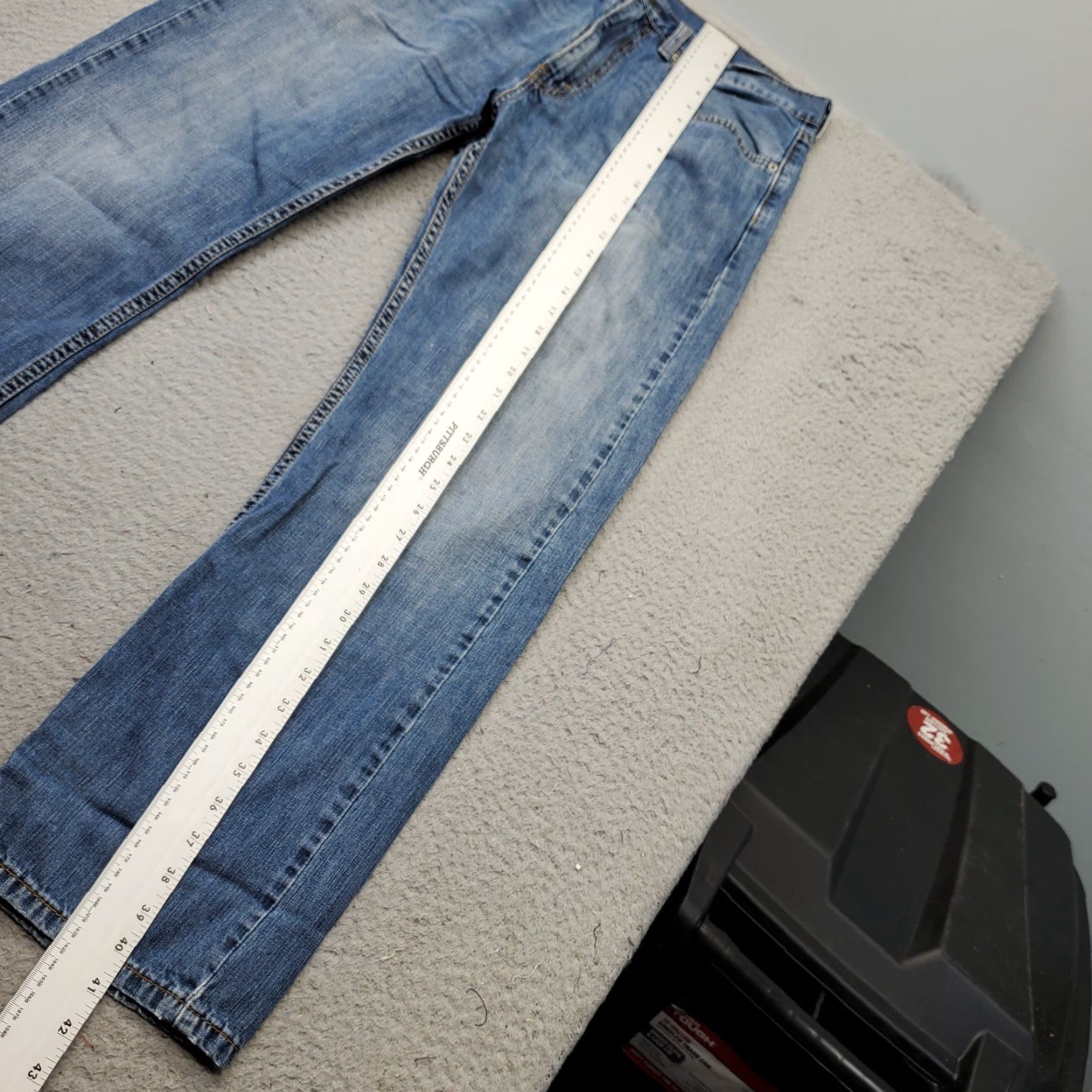 Levi's Levi's 505 Jeans Mens Size 34 Blue Denim Flat Front Red Tab Straight Leg, 5-Pocket, Regular Fit, 100% Cotton, Blue Size US 34 / EU 50 - 4 Thumbnail