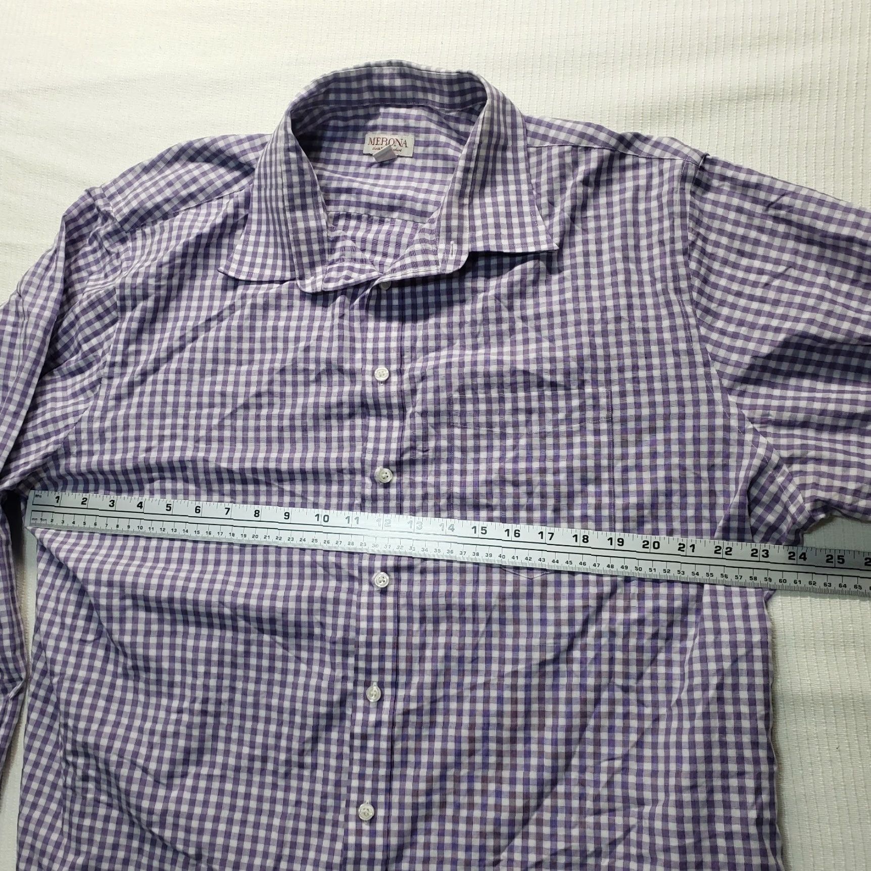 Merona Merona Purple Plaid Shirt Men 2XL Long Sleeve Button-Up Cotton 100% Adult Size 2XL Mens 2X-Large Size US XXL / EU 58 / 5 - 4 Thumbnail