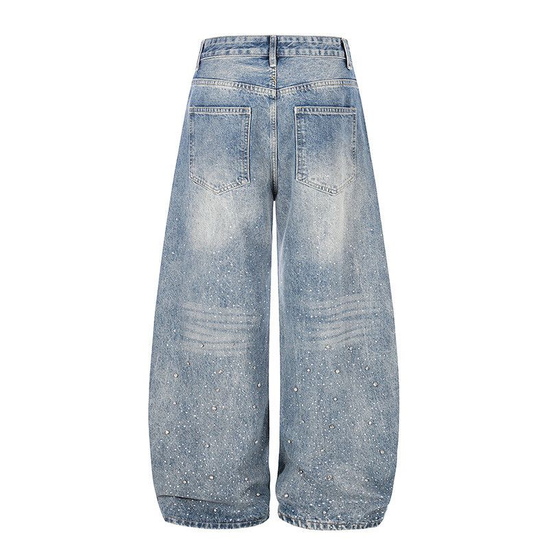 Vintage Men's American Retro Rhinestone-Embellished Curved-Leg Jeans Size US 32 / EU 48 - 2 Thumbnail