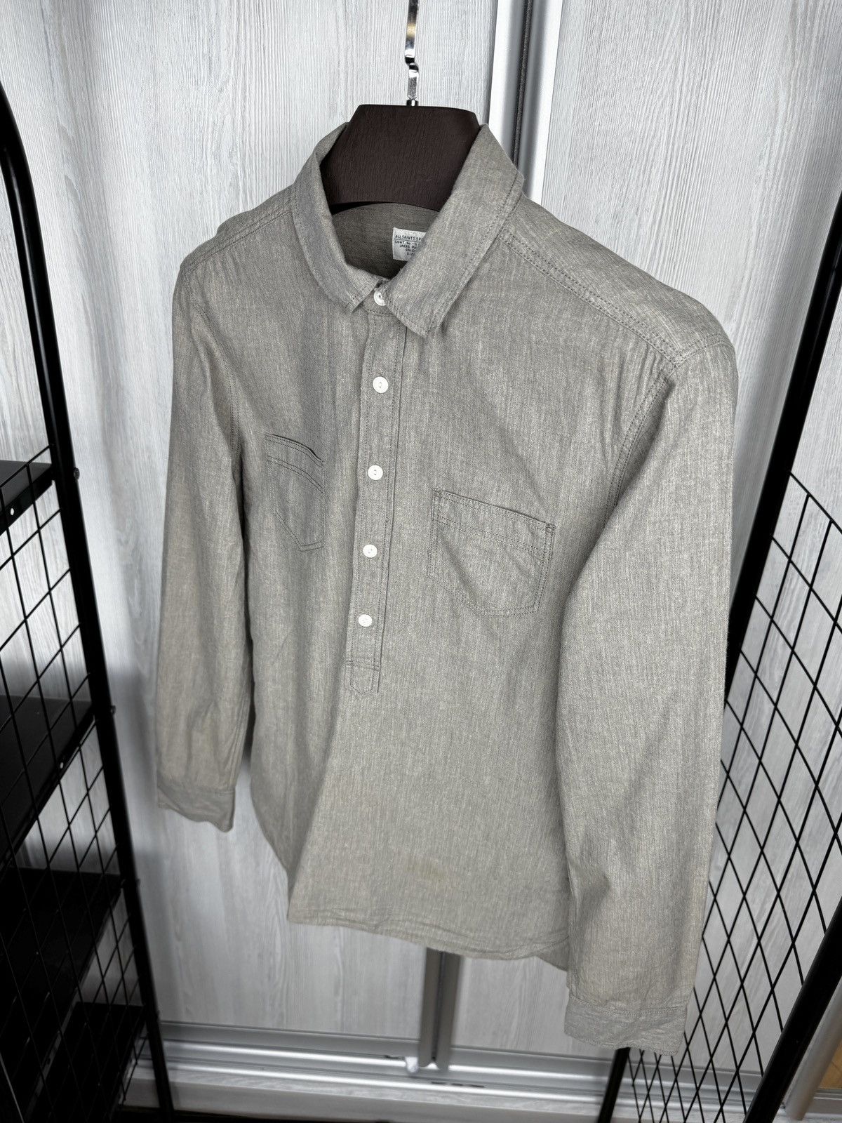 Allsaints Allsaints Takatsu Long sleeve Japanese half buttoned shirt S Size US S / EU 44-46 / 1 - 6 Thumbnail
