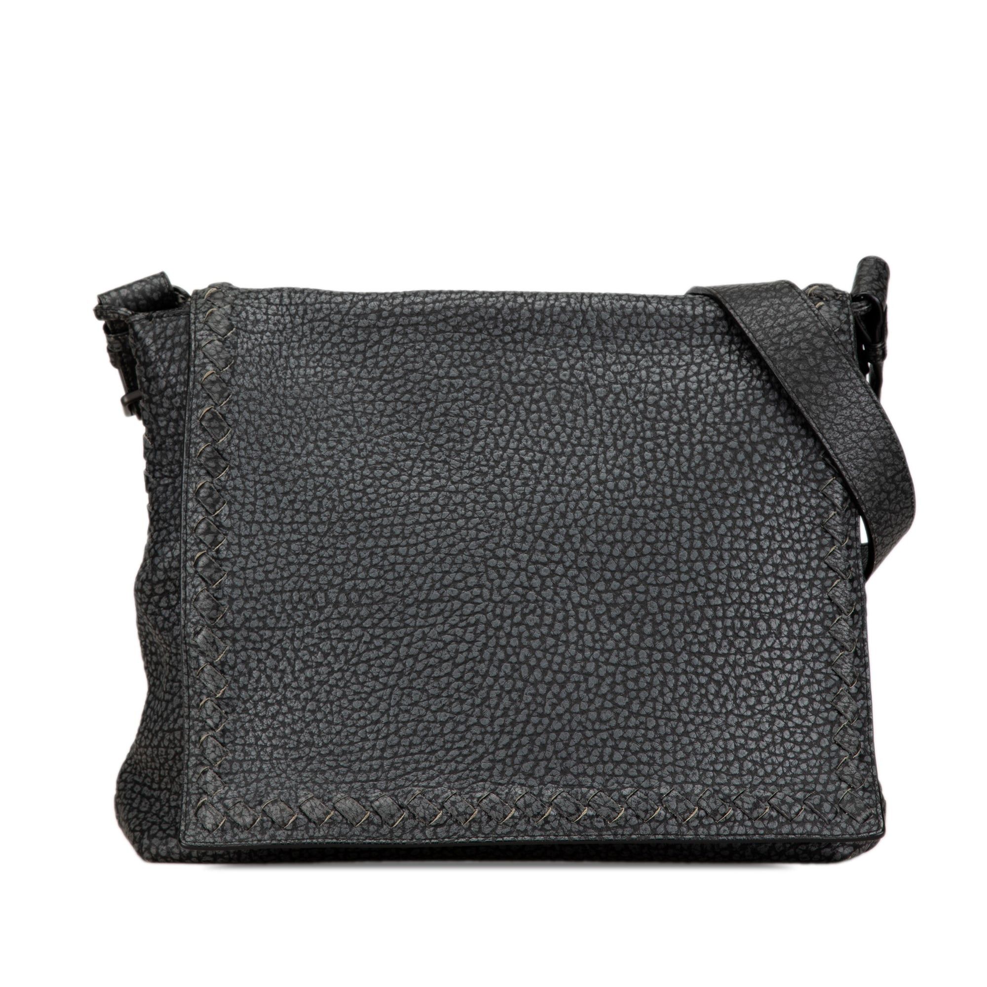 Bottega Veneta Bottega Veneta Calfskin Intrecciato Cervo Crossbody Black Size ONE SIZE - 1 Thumbnail