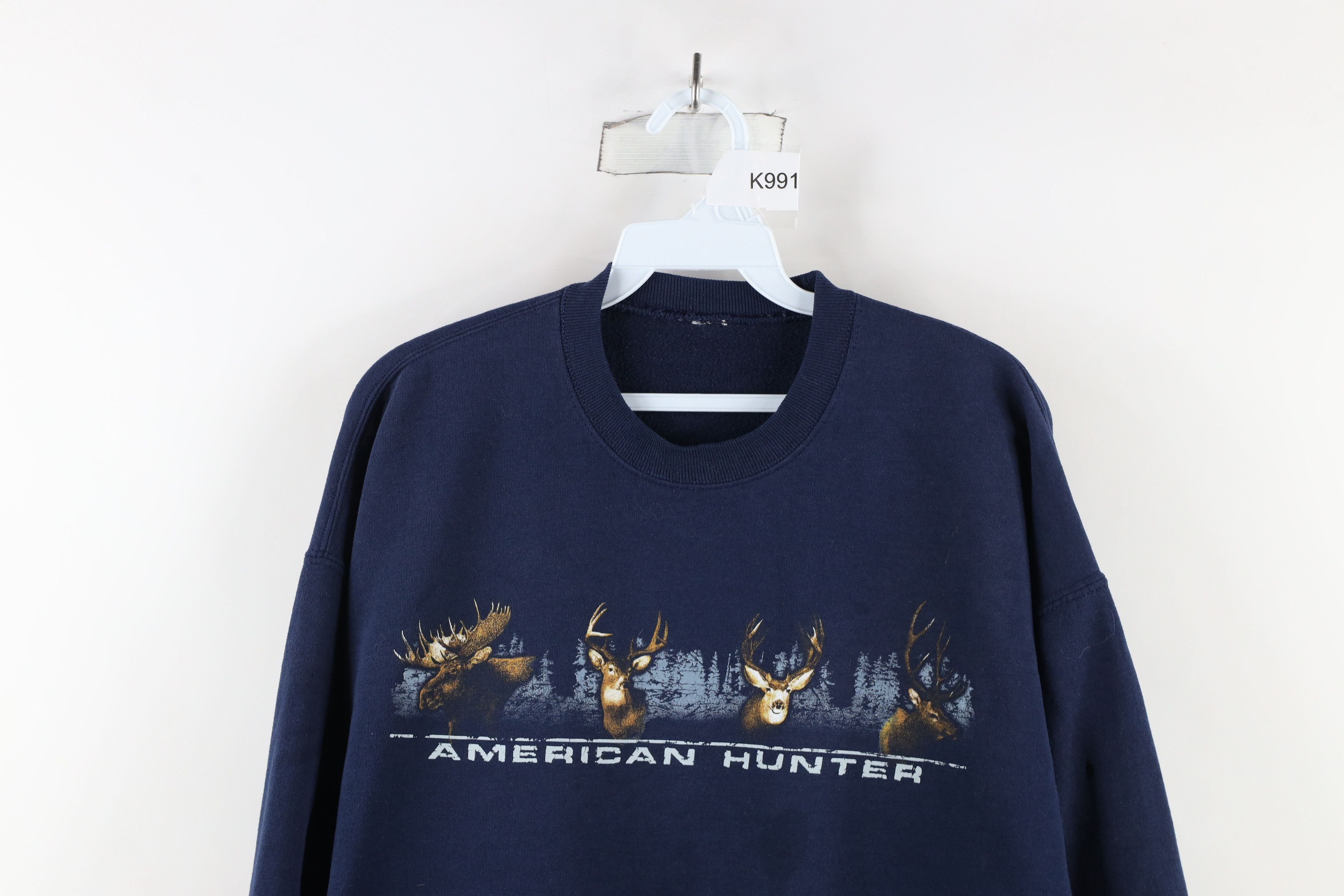 Vintage Vintage 90s Streetwear American Hunter Deer Moose Sweatshirt Size US L / EU 52-54 / 3 - 2 Thumbnail