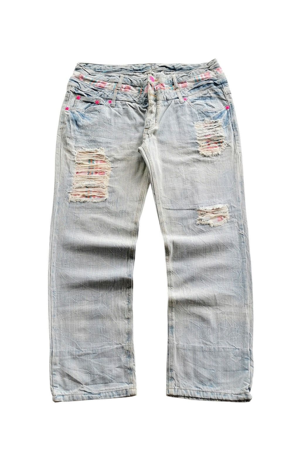 Other Size 37x30.5 Doublewaist denim jeans with clawmark design Size US 37 - 1 Thumbnail