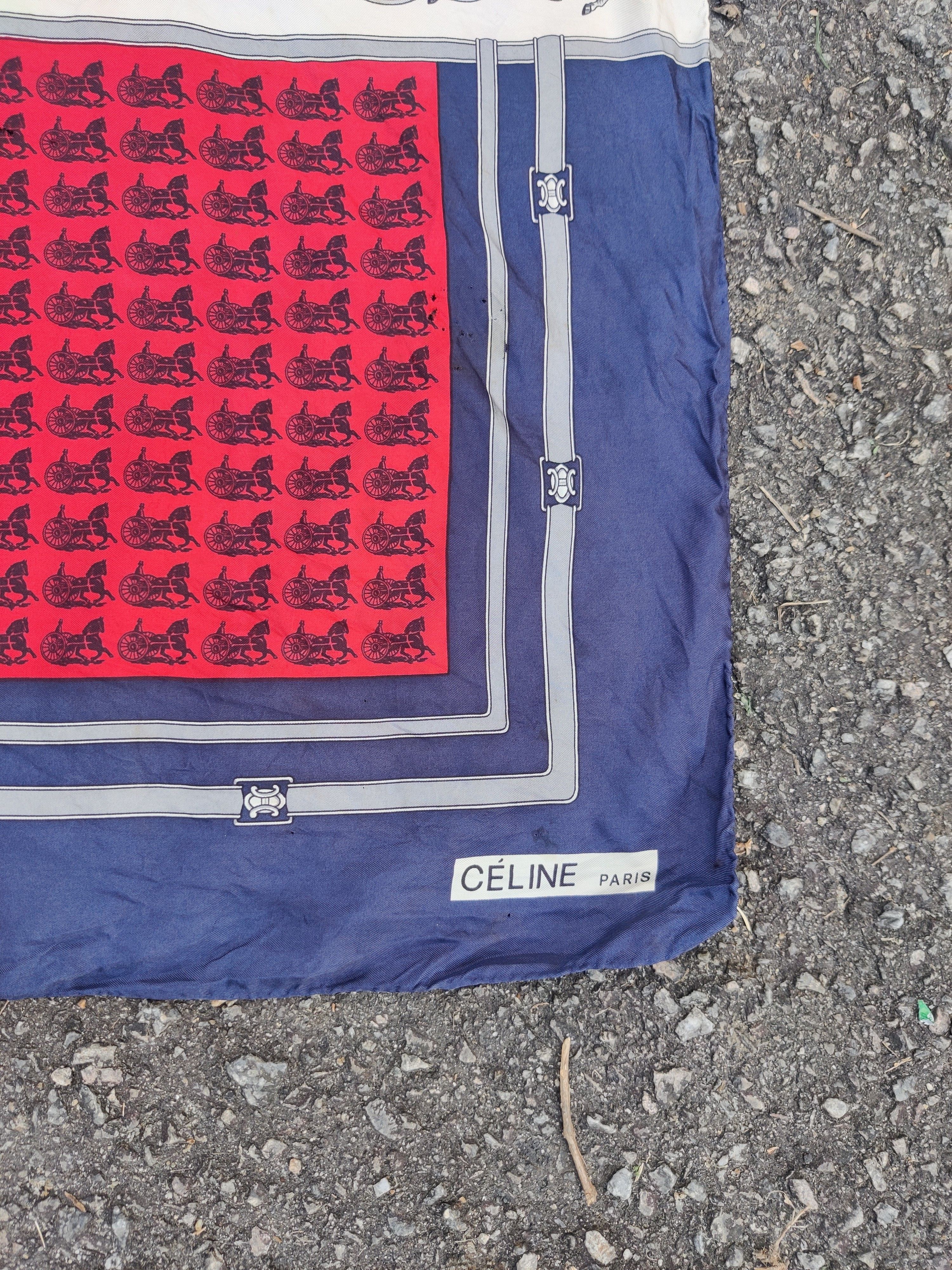 Celine Vintage Distressed Celine Paris Big Luxury Scarves Size ONE SIZE - 6 Thumbnail