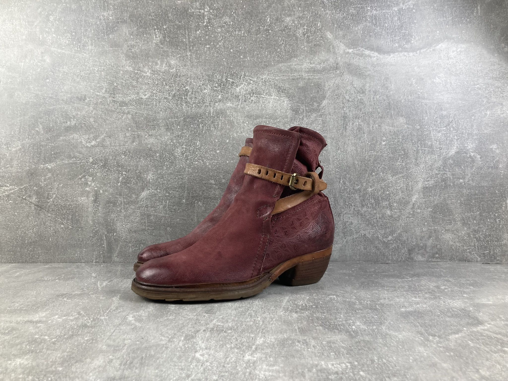 A.S.98 A.S.98 red avant garde 00s leather high belted heel boots Size US 8 / IT 38 - 1 Thumbnail