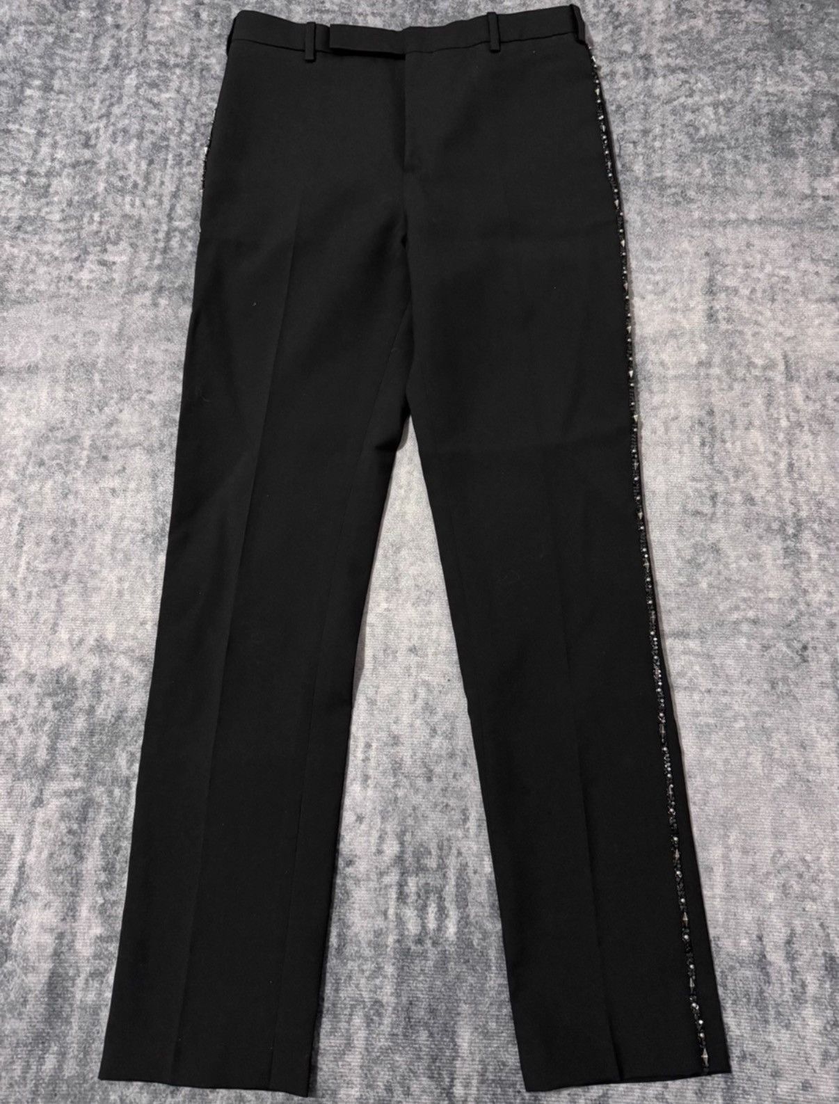 Saint Laurent Paris SLP 19SS Wool Side Sequin Rhombus Stud Tailored Pants Size US 28 / EU 44 - 1 Thumbnail