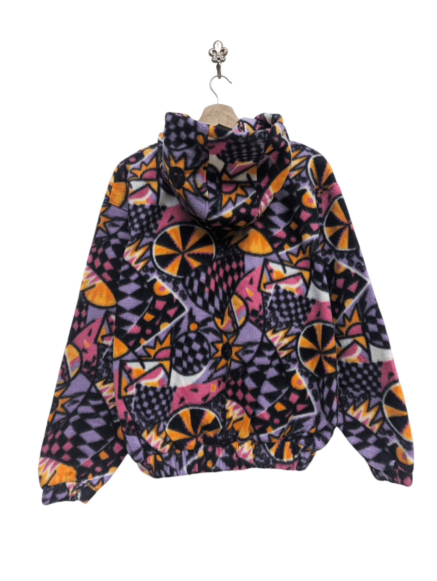 Japanese Brand UNISPO COLOURFULL HOODIE BOMBER JACKET Size US XL / EU 56 / 4 - 2 Thumbnail