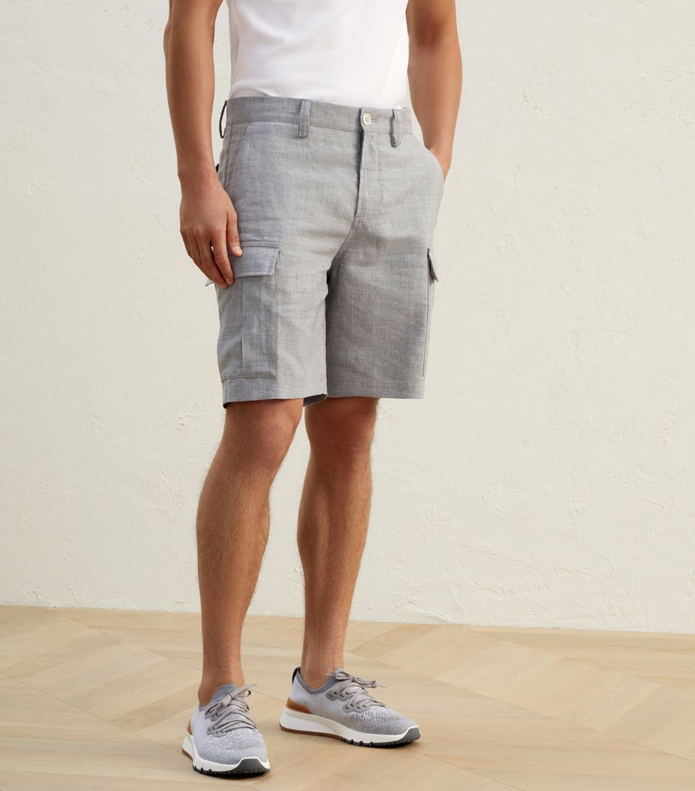 Image of Brunello Cucinelli O1W1Db10524 Bermuda Shorts In Grey, Men's (Size 34)