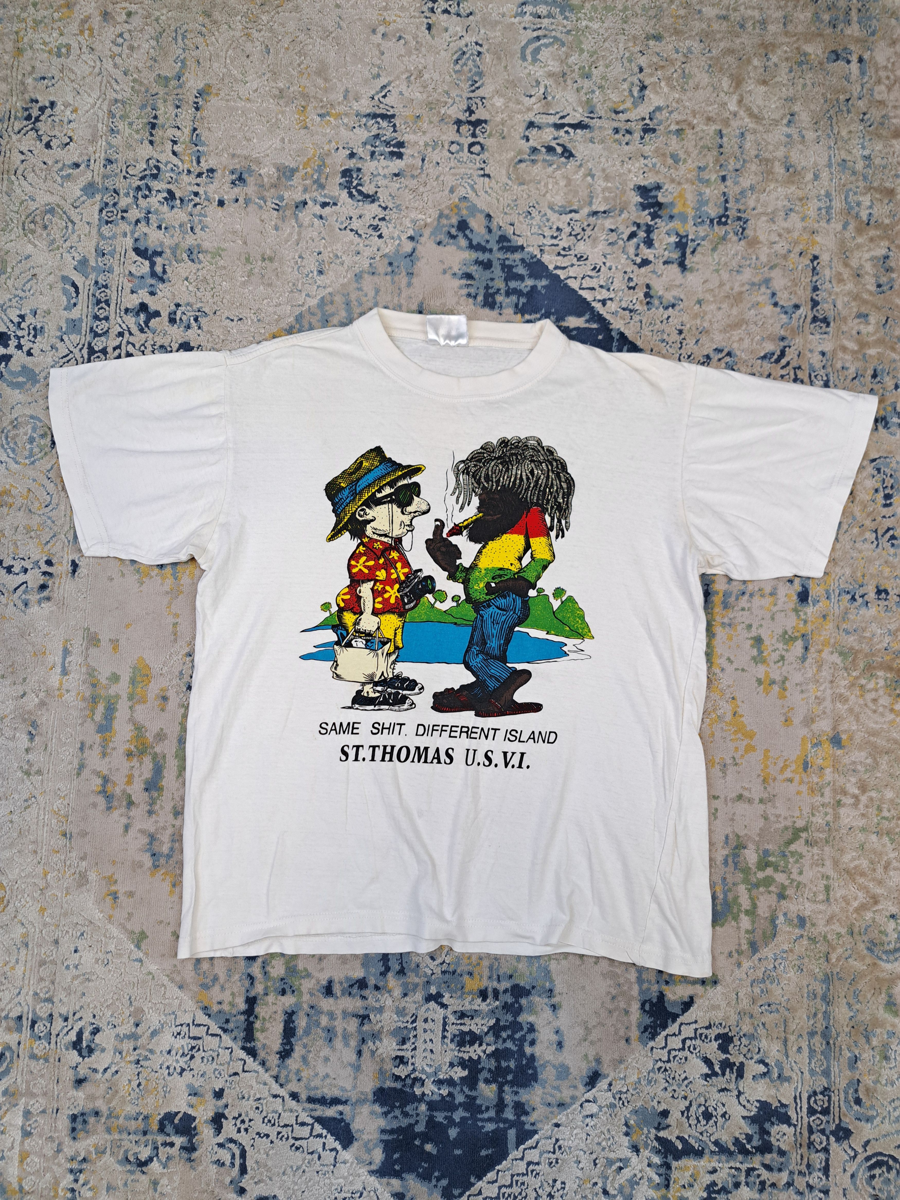 Vintage Vintage 90s "Same Shit Different Island" Funny Parody Tee Size US L / EU 52-54 / 3 - 1 Thumbnail