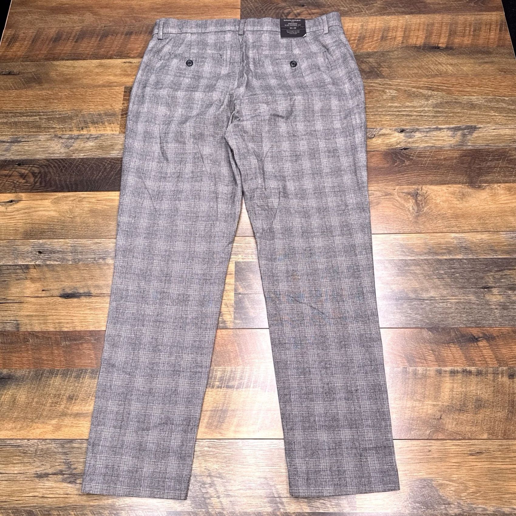 Banana Republic Banana Republic Grayson Pants Mens 34x32 Gray Plaid Slim Tapered Fit New Size US 34 / EU 50 - 3 Thumbnail