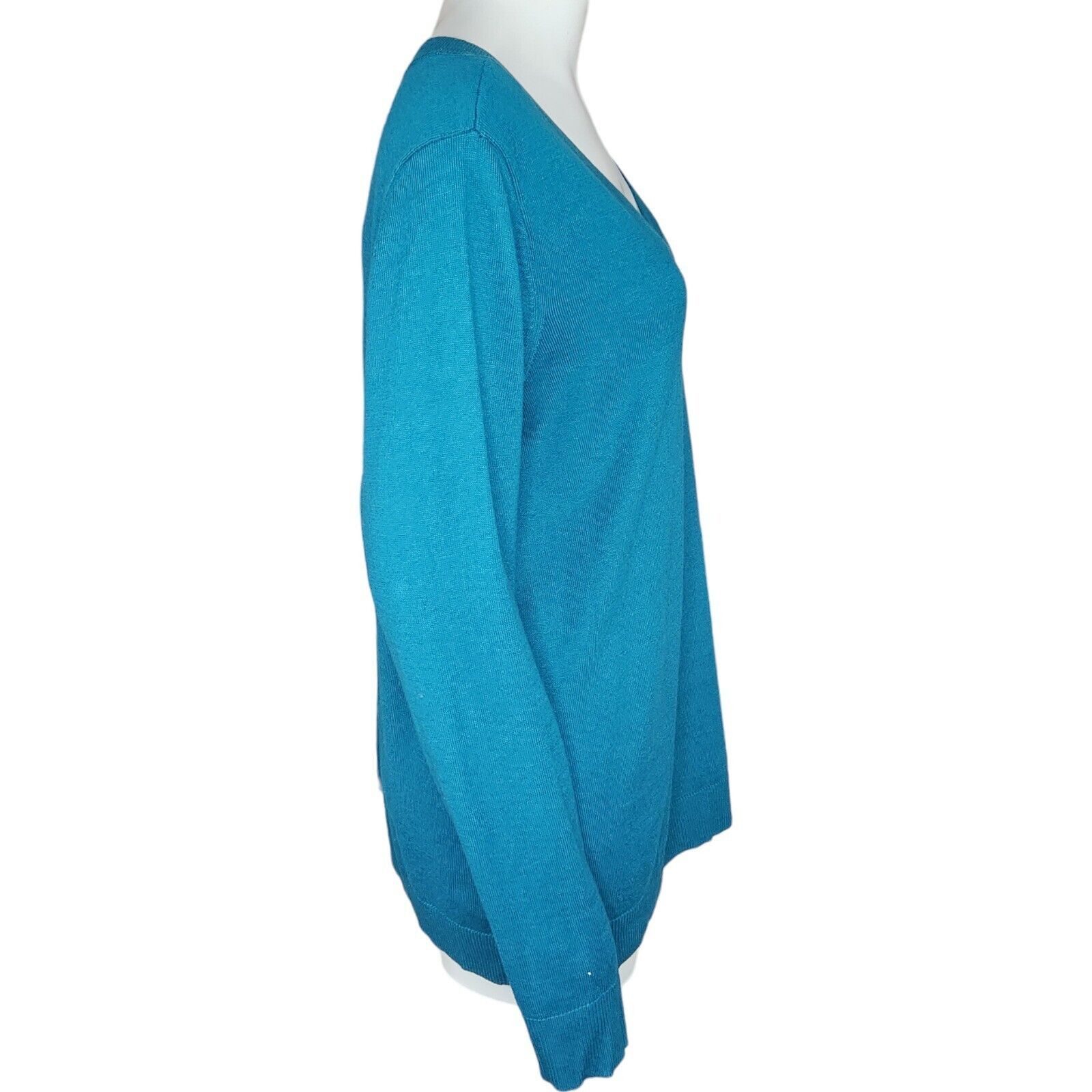 Denim & Co. Denim & Co. V-Neck Pullover Sweater Spruce BlueGreen Large Size L / US 10 / IT 46 - 12 Thumbnail