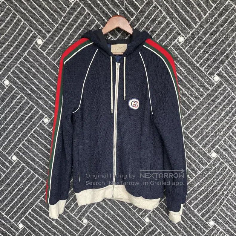 Gucci Gucci SS22 Striped Logo Embroidered Woollen Casual Hooded Size US M / EU 48-50 / 2 - 1 Thumbnail
