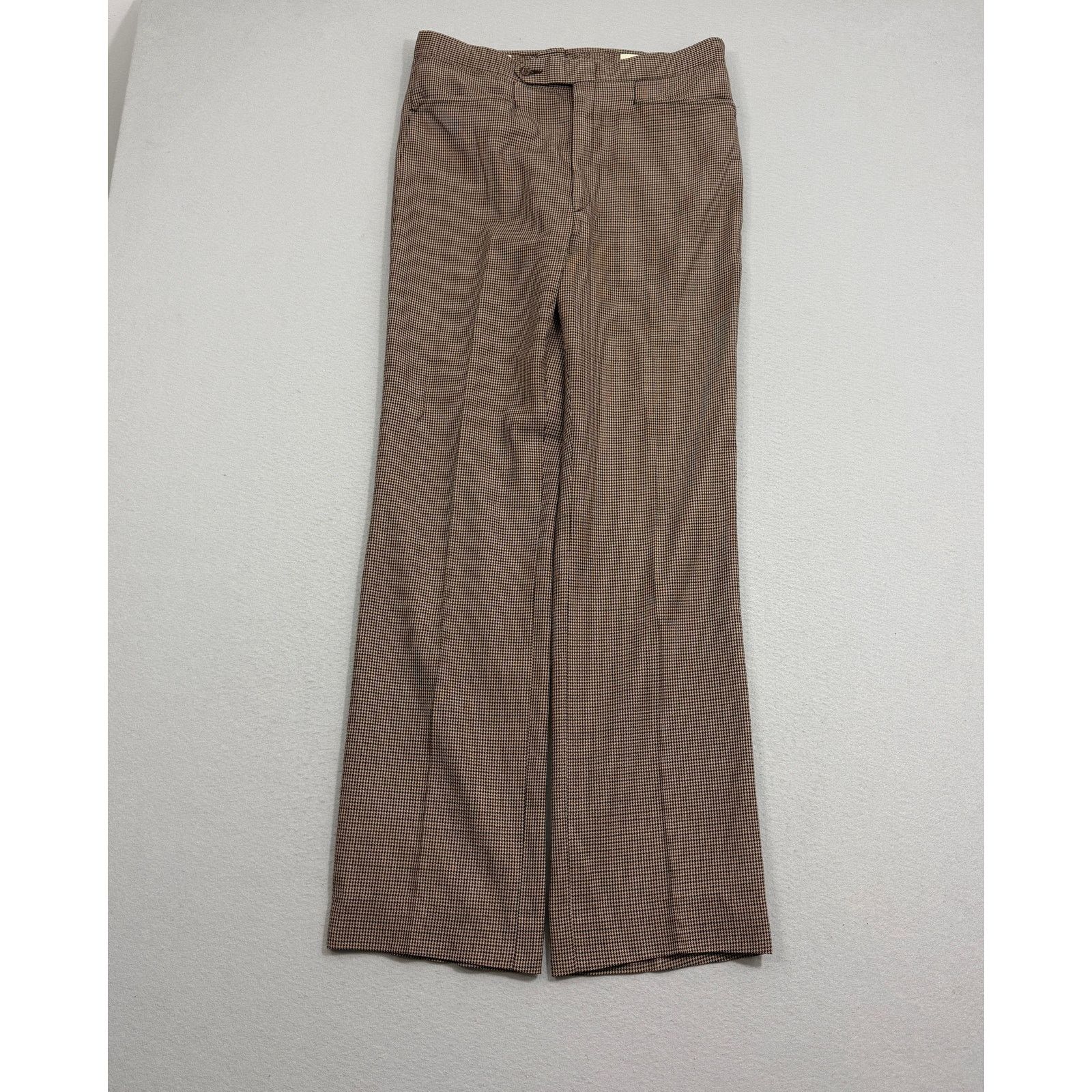 Vintage Vintage Sansabelt Houndstooth Trouser Pants 36x34 Brown 70s Size US 36 / EU 52 - 2 Thumbnail
