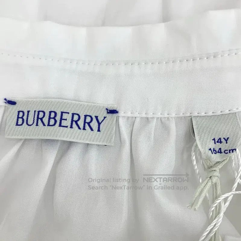 Burberry Burberry White Cotton Women's Shirt with Blue Details. Size L / US 10 / IT 46 - 5 Thumbnail
