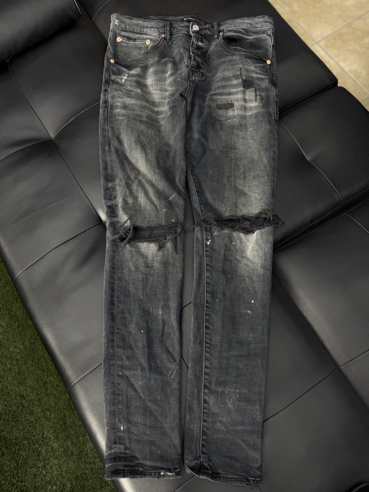 Purple Brand Purple Brand Black Skinny Jeans Ripped Style Size 31 Size US 31 - 1 Thumbnail