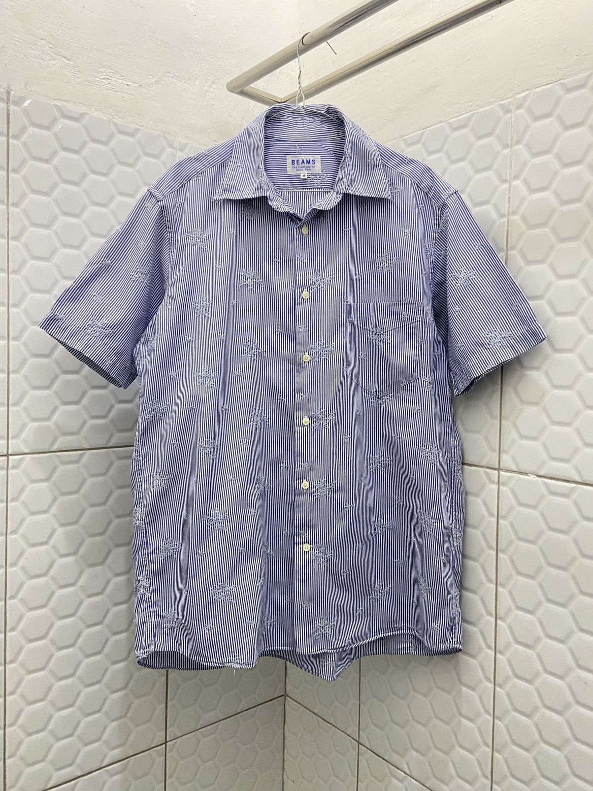 Beams Plus × Mister Freedom Beams Embroidery Striped Baggy Shirt Size US M / EU 48-50 / 2 - 5 Thumbnail