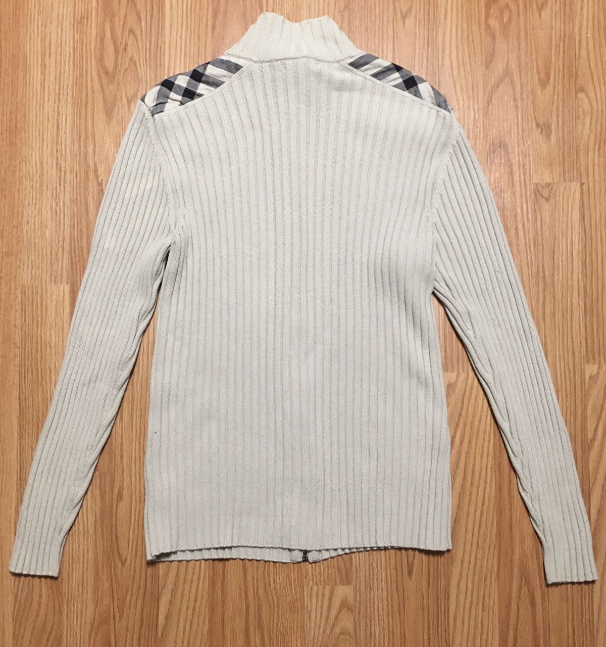 Burberry Burberry London Beige Cotton Knit Zip Sweater Size L Size US L / EU 52-54 / 3 - 4 Thumbnail