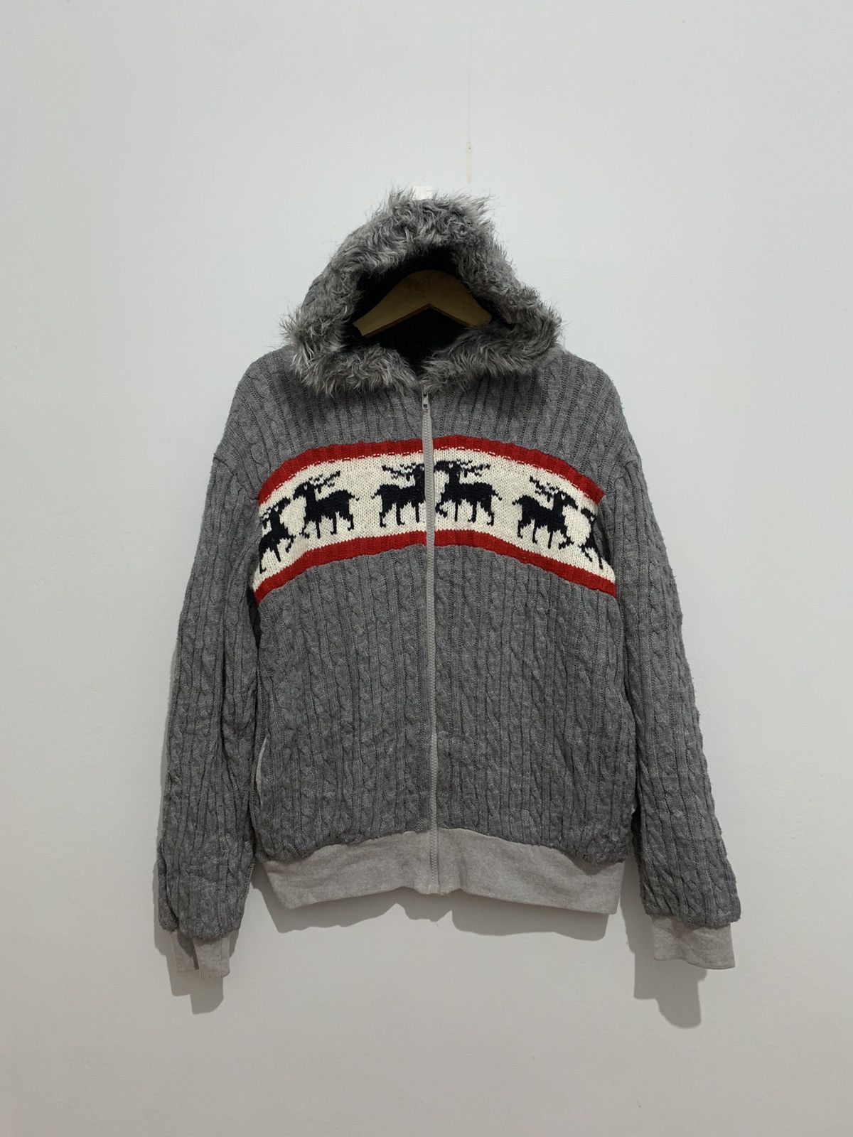 Beauty Beast × If Six Was Nine × Le Grande Bleu (L.G.B.) Fur knit hoodie ifsixwasnine lgb style Size US M / EU 48-50 / 2 - 1 Thumbnail
