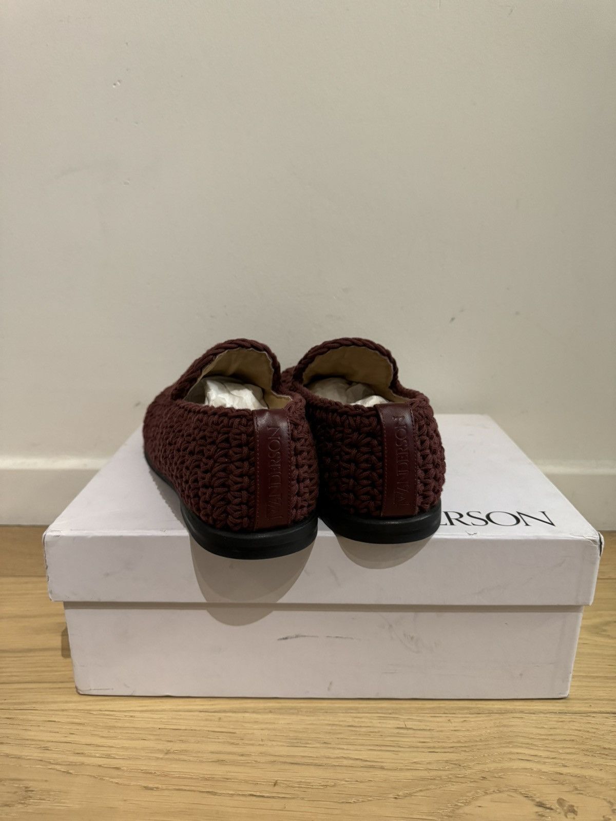 JW Anderson JW Anderson Crochet Cotton Loafers Shoes Moccasin Burgundy Size US 6.5 / IT 36.5 - 5 Thumbnail