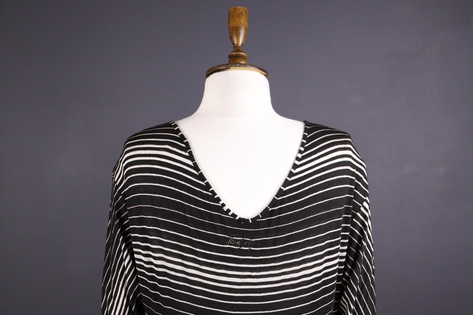 Designer Miss Sixty Black Stripe Knit Bodycon Midi Dress Size M Size M / US 6-8 / IT 42-44 - 8 Thumbnail