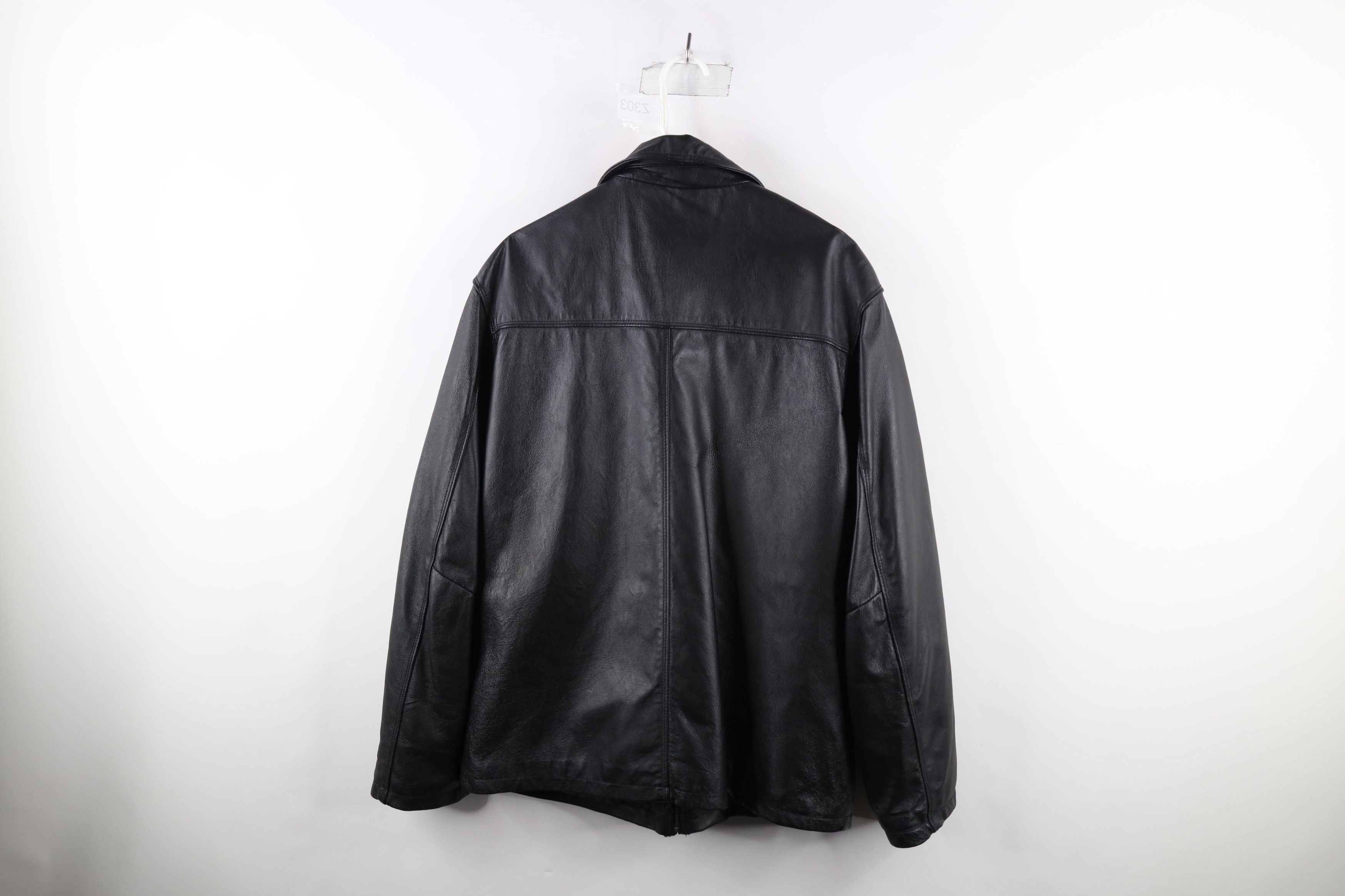 Vintage Vintage 90s Streetwear Leather Full Zip Bomber Jacket Black Size US L / EU 52-54 / 3 - 10 Thumbnail