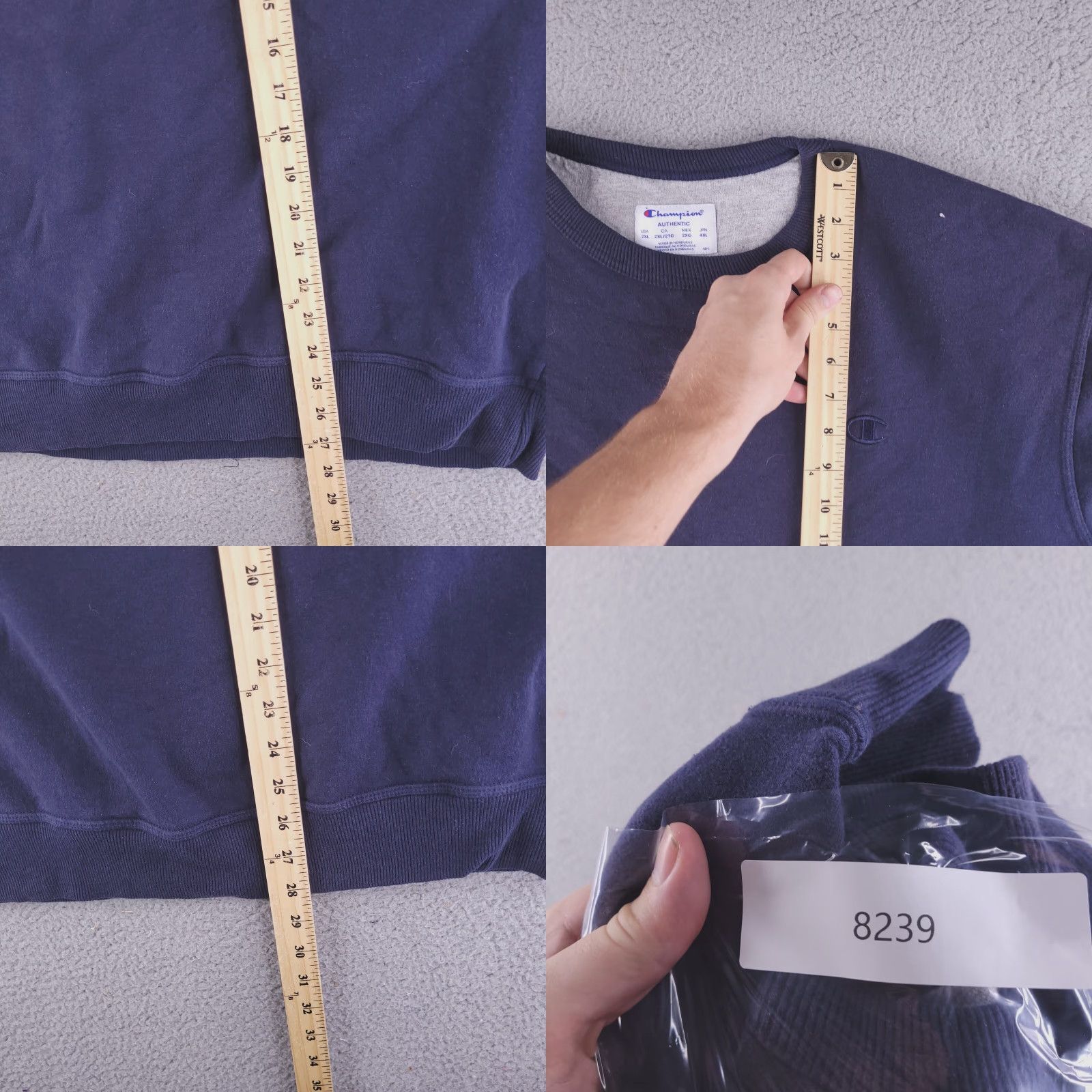 Champion Champion Sweatshirt Mens 2XL Blue Pullover Logo Crewneck, Cotton Blend, Regular, Denim/Blue? Size US XXL / EU 58 / 5 - 8 Thumbnail