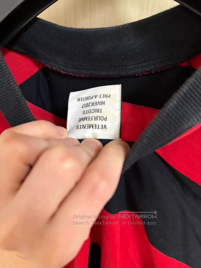 Vetements Vetements Black and Red Striped Hoodie Size US S / EU 44-46 / 1 - 4 Thumbnail