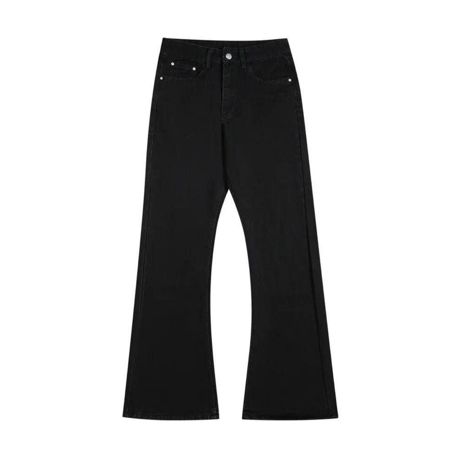 Jean Black Stacked Flared Denim Jeans Size US 30 / EU 46 - 7 Thumbnail