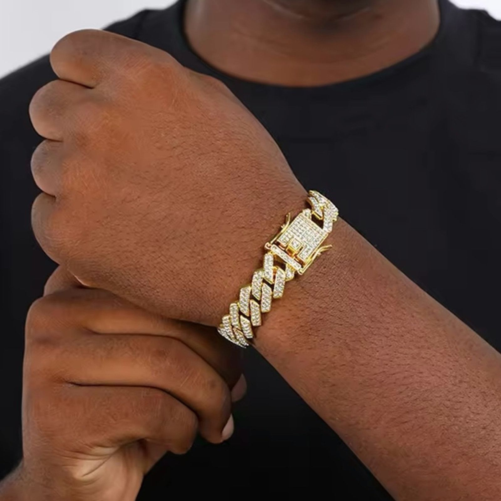 Other Miami Cuban Mens 13mm Iced Out Bracelet 8” Size ONE SIZE - 2 Thumbnail