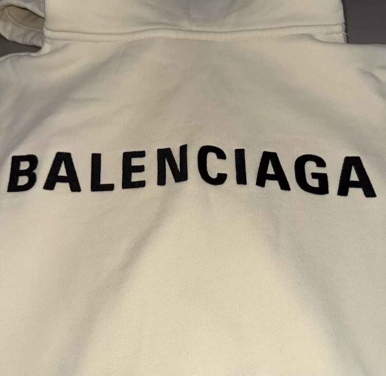 Balenciaga Balenciaga Beige Embroidered logo Hoodie 2412-Nextarrow Size US M / EU 48-50 / 2 - 3 Thumbnail