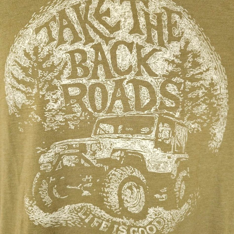 Jeep Jeep T Shirt Mens Size M Green Graphic Tee Off Road Take The Back Roads Life Is Good Size US M / EU 48-50 / 2 - 3 Thumbnail