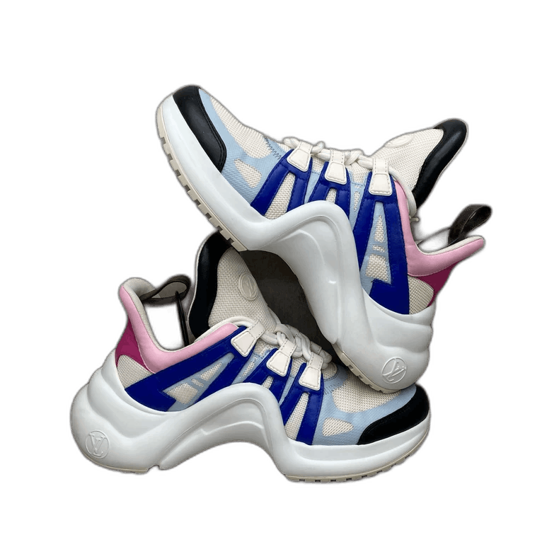 Louis Vuitton Blue and Pink Chunky Sneakers for Women Size US 8 / IT 38 - 1 Thumbnail