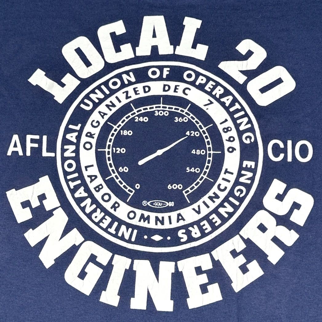 Jerzees VINTAGE Union Shirt Adult LARGE Blue Engineers Local 20 AFI CIO USA Made 80s Shirt Size US M / EU 48-50 / 2 - 4 Thumbnail