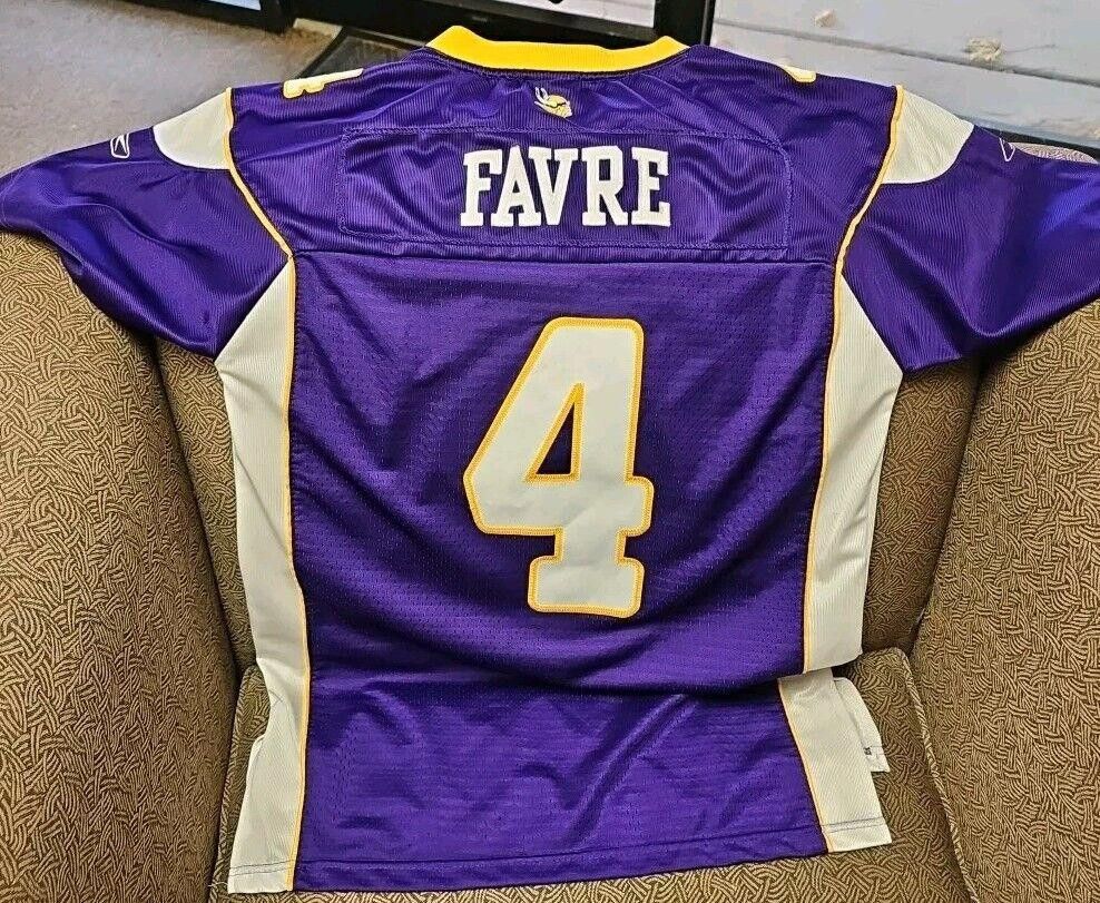 Reebok Brett Favre Vikings Reebok Jersey Youth L 18-20 Purple NFL Size ONE SIZE - 6 Thumbnail