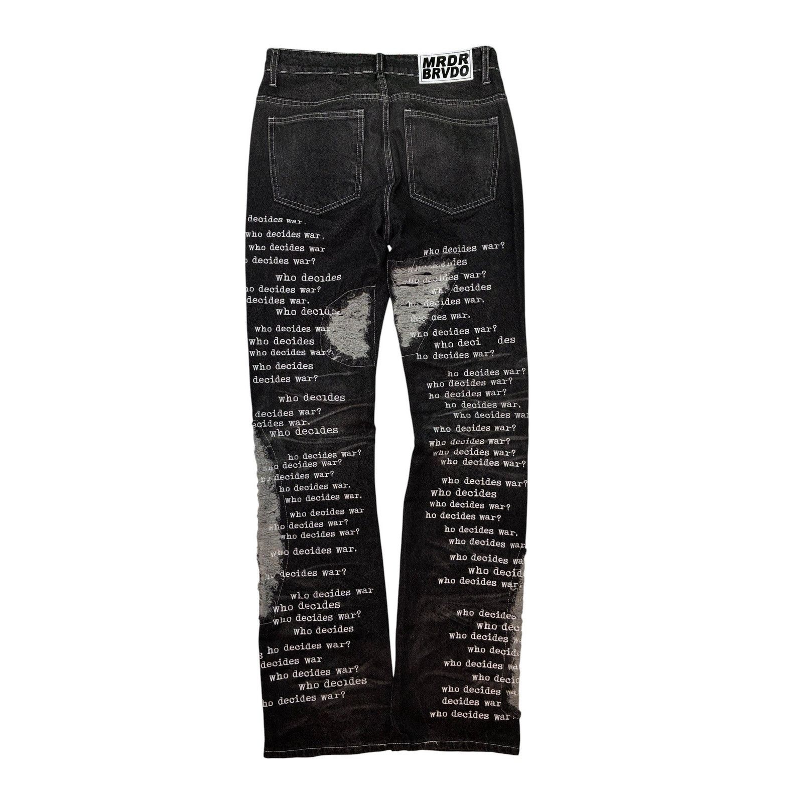 Who Decides War WDW Scripture Black Jeans Size US 28 / EU 44 - 2 Thumbnail