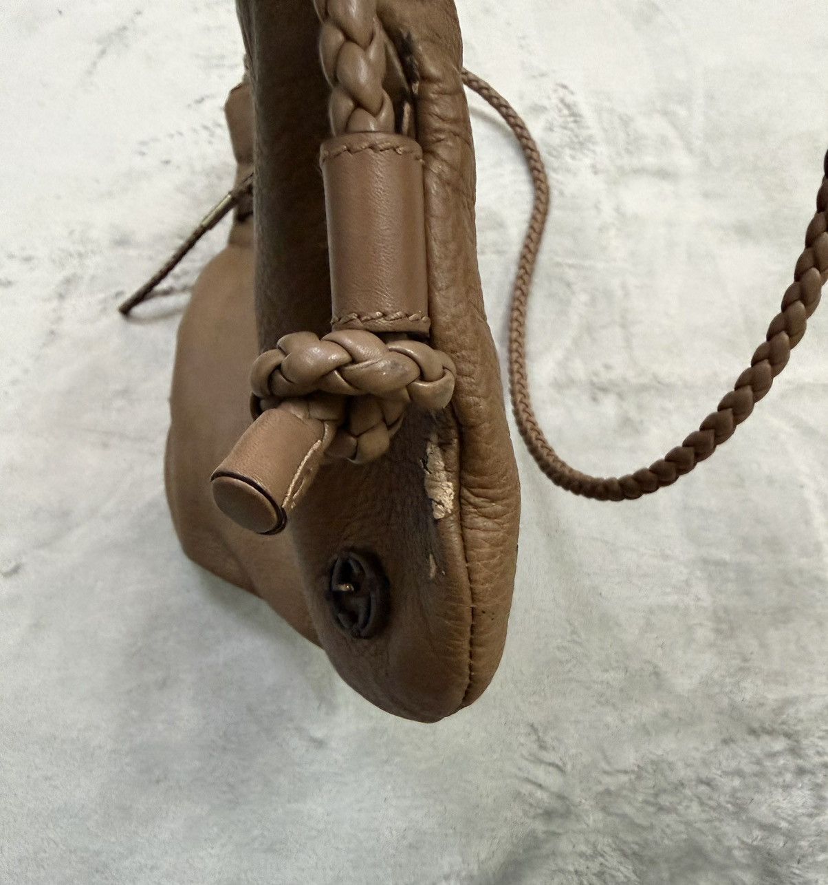 Gucci Gucci Brown Leather Braided Strap Bag Size ONE SIZE - 15 Thumbnail