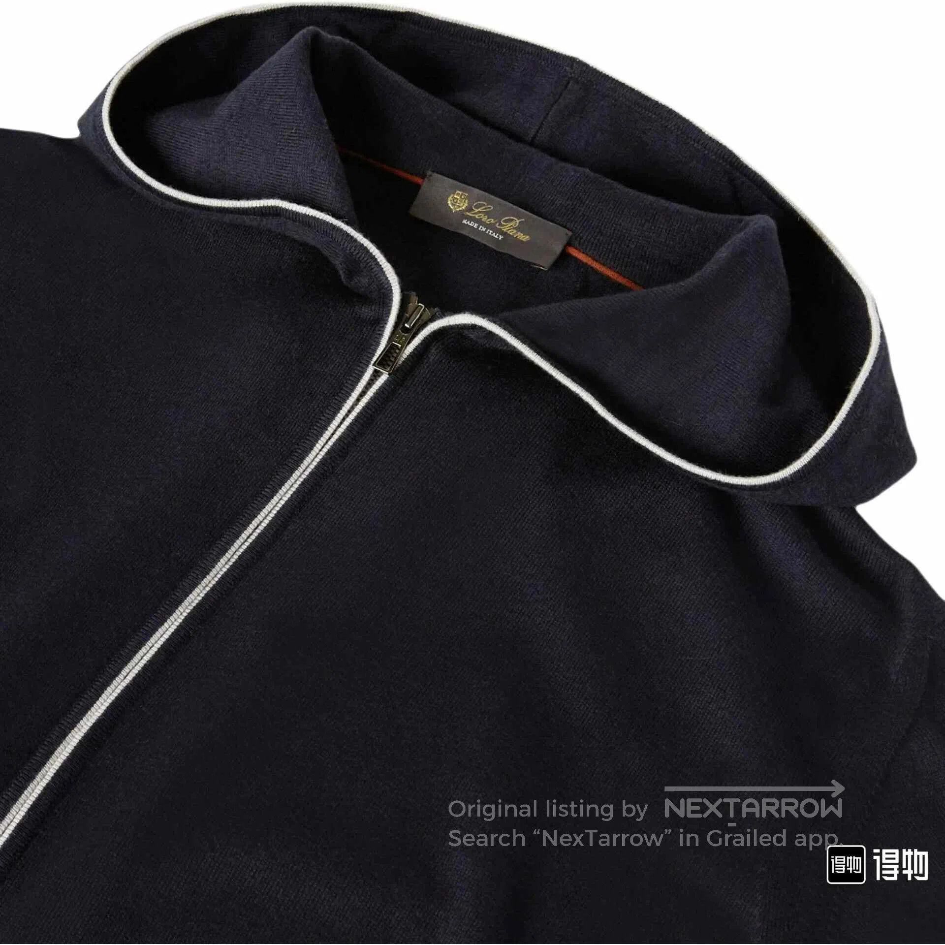 Loro Piana LORO PIANA Solid Hooded Zip Jacket. Size US S / EU 44-46 / 1 - 2 Thumbnail