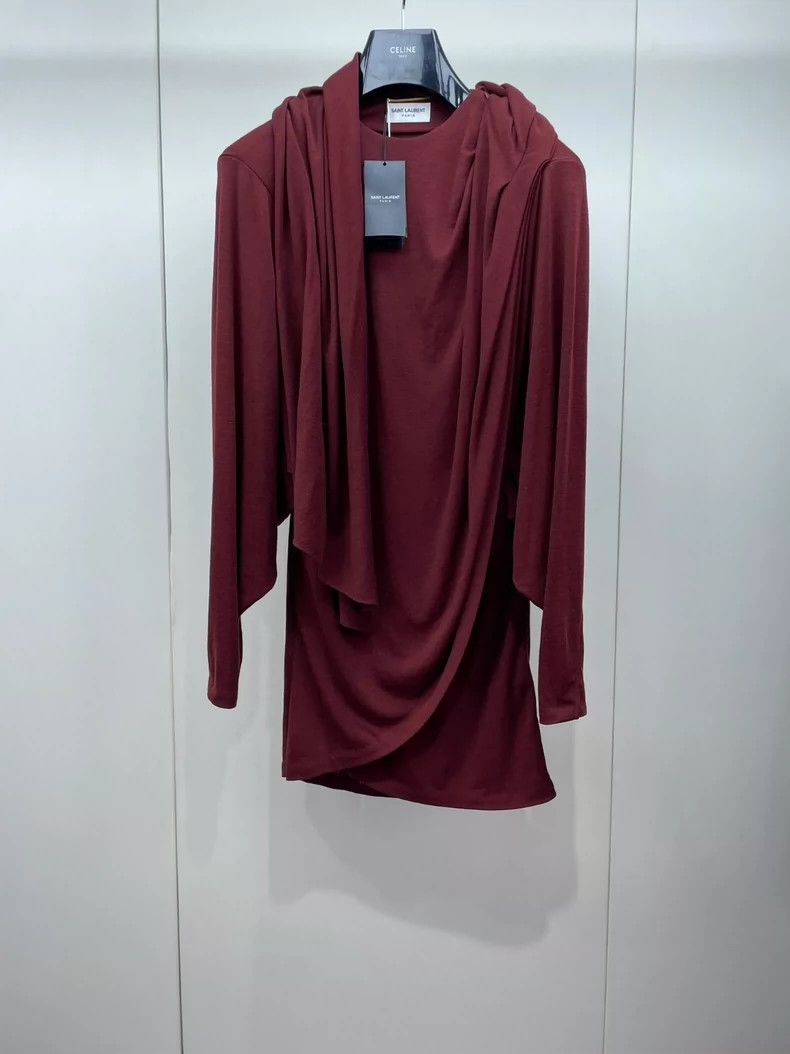 Yves Saint Laurent saint laurent Wool draped dress 2501-Nextarrow Size XS / US 0-2 / IT 36-38 - 1 Thumbnail