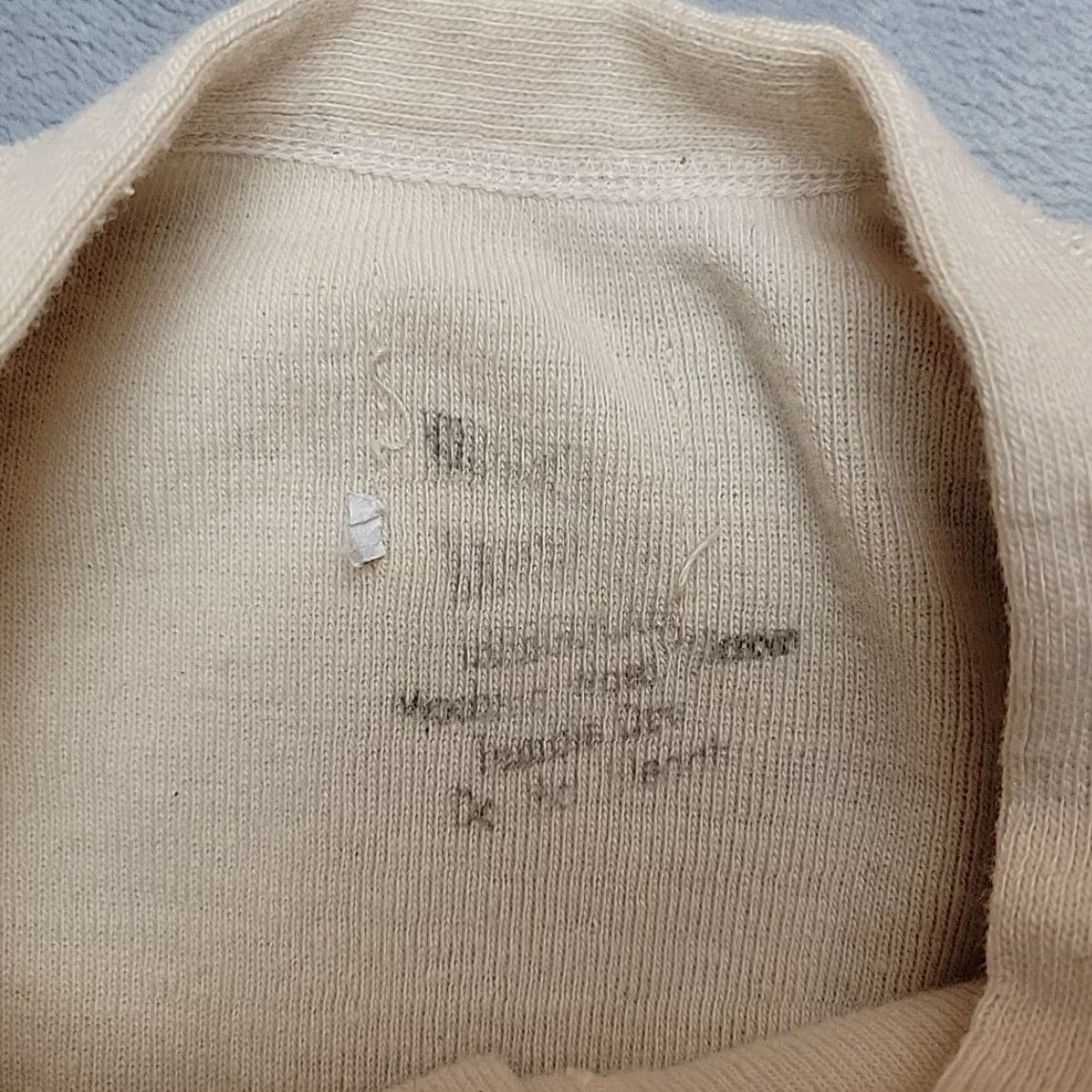 Vintage VINTAGE Thermal Henley Shirt Mens Beige Long Sleeve Military Wool Base Layer 60s 70s 80s Size US M / EU 48-50 / 2 - 4 Thumbnail