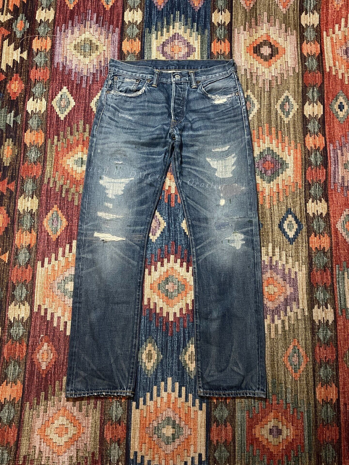 RRL Ralph Lauren RRL 2015 Depp Style US Distressed Patched Jeans Size US 30 / EU 46 - 1 Thumbnail