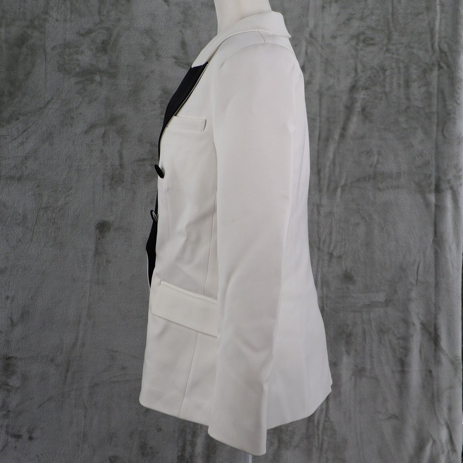 L'AGENCE L'AGENCE Double Breasted Blazer Women 8 White Black Tuxedo Size M / US 6-8 / IT 42-44 - 8 Thumbnail