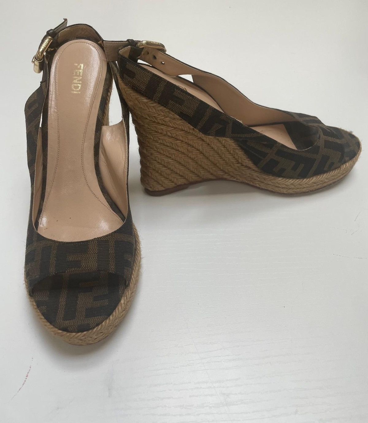 Fendi Fendi Zucca Wedge Espadrille Size US 8 / IT 38 - 1 Thumbnail